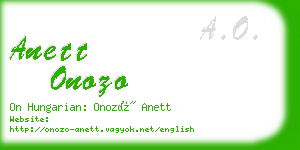 anett onozo business card